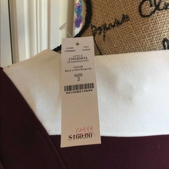 White House Black Market Color-block Dress Sz 2 - Picture 5 of 8